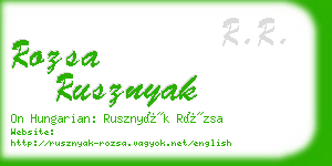 rozsa rusznyak business card